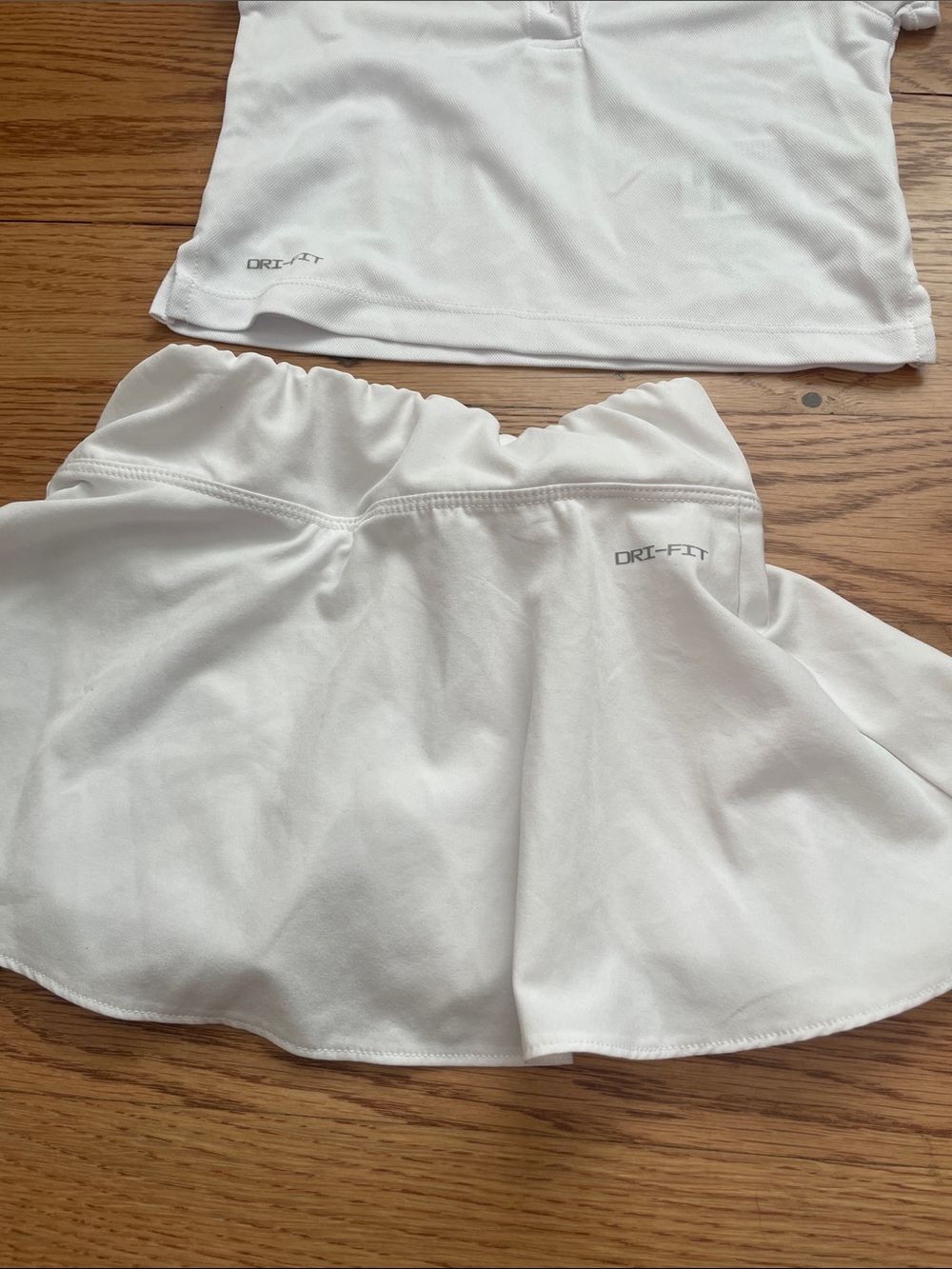 Nike Kids White Tennis Top and Skort Set & Reebok Dress- Pink and Teal Accents - Picture 7 of 8